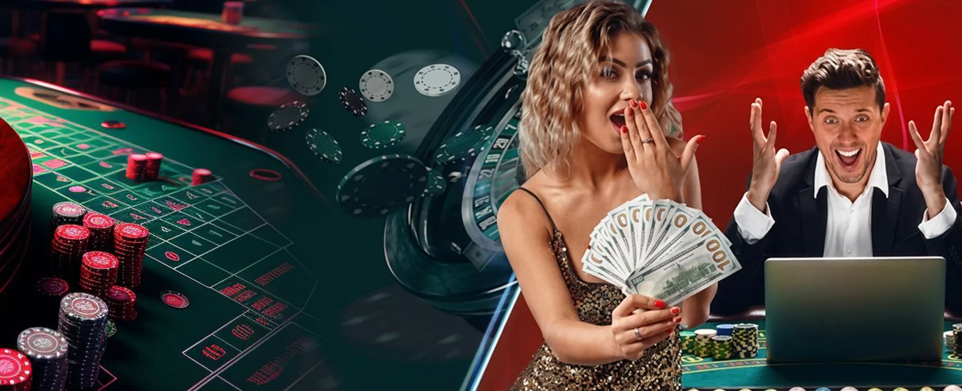 Dynamic casino background with exciting games